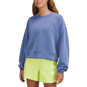 Lululemon Perfectly Oversized Cropped Crew Sweatshirt Blue Softstreme Sz 6